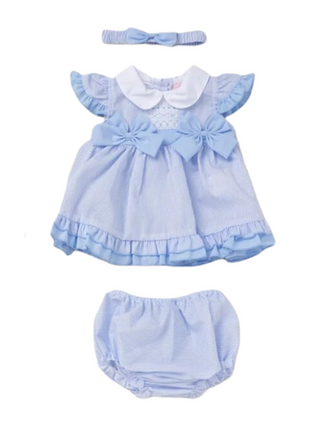 Baby Girls stripe blue dress - D06532A