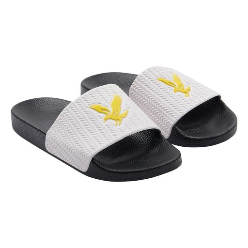 lyle & scott boys black sliders